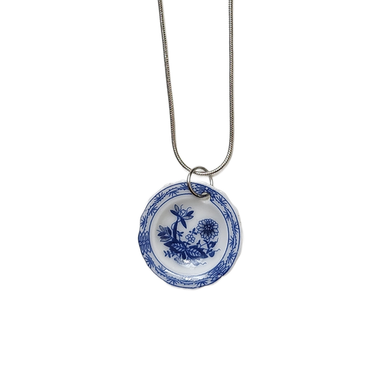Antique China Plate Necklace