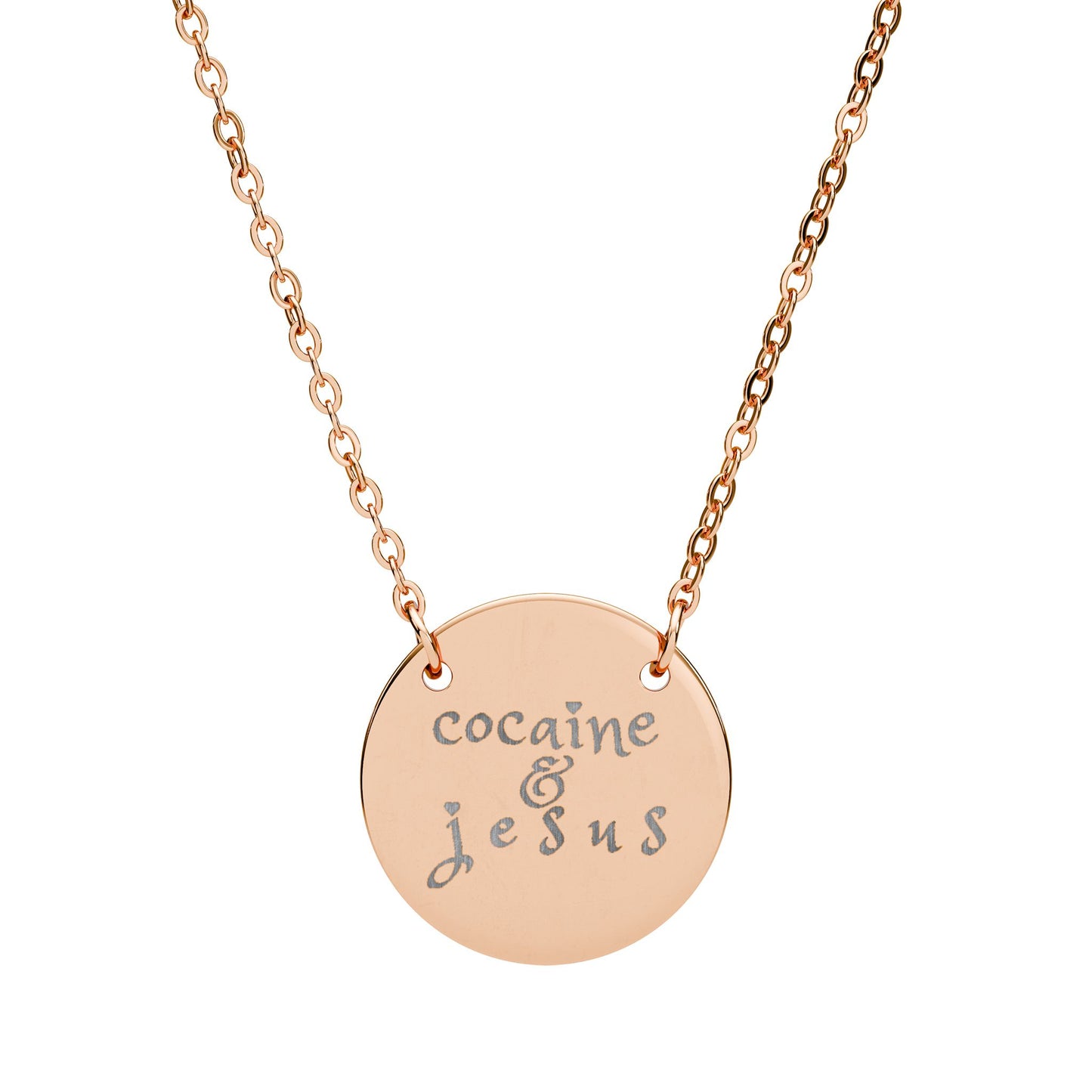 Cocaine & Jesus Circle Necklace