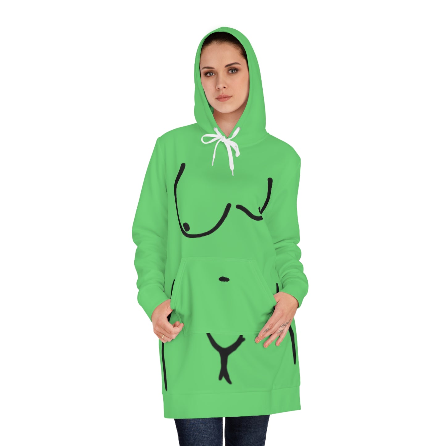 Sexy Alien Hoodie Dress (Green)